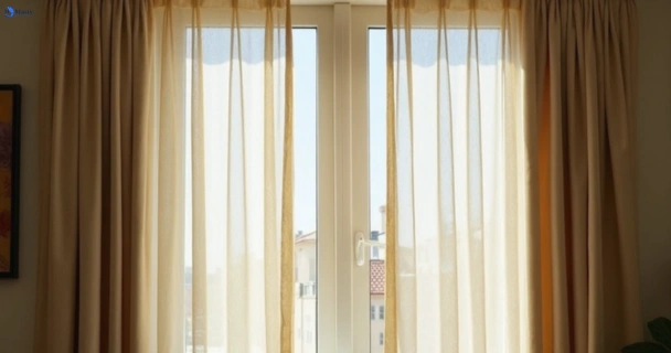 Dusty and dull curtains in birrong-nsw before steam cleaning